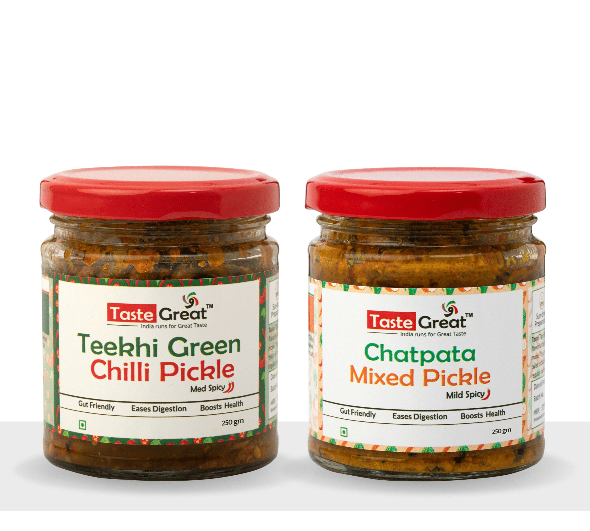 Chatpata Mixed Pickle + Teekhi Chilly Pickle -Combo Pack (250 X 2= 500 gm)
