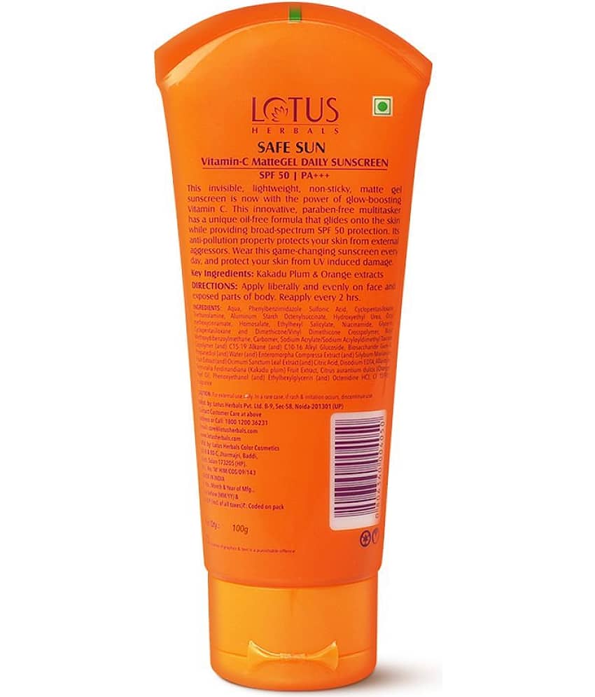 Lotus Herbals Safe Sun Vitamin C Mattegel Daily Sunscreen, Spf 50, Pa+++, Normal / Oily Skin, 100G view 2