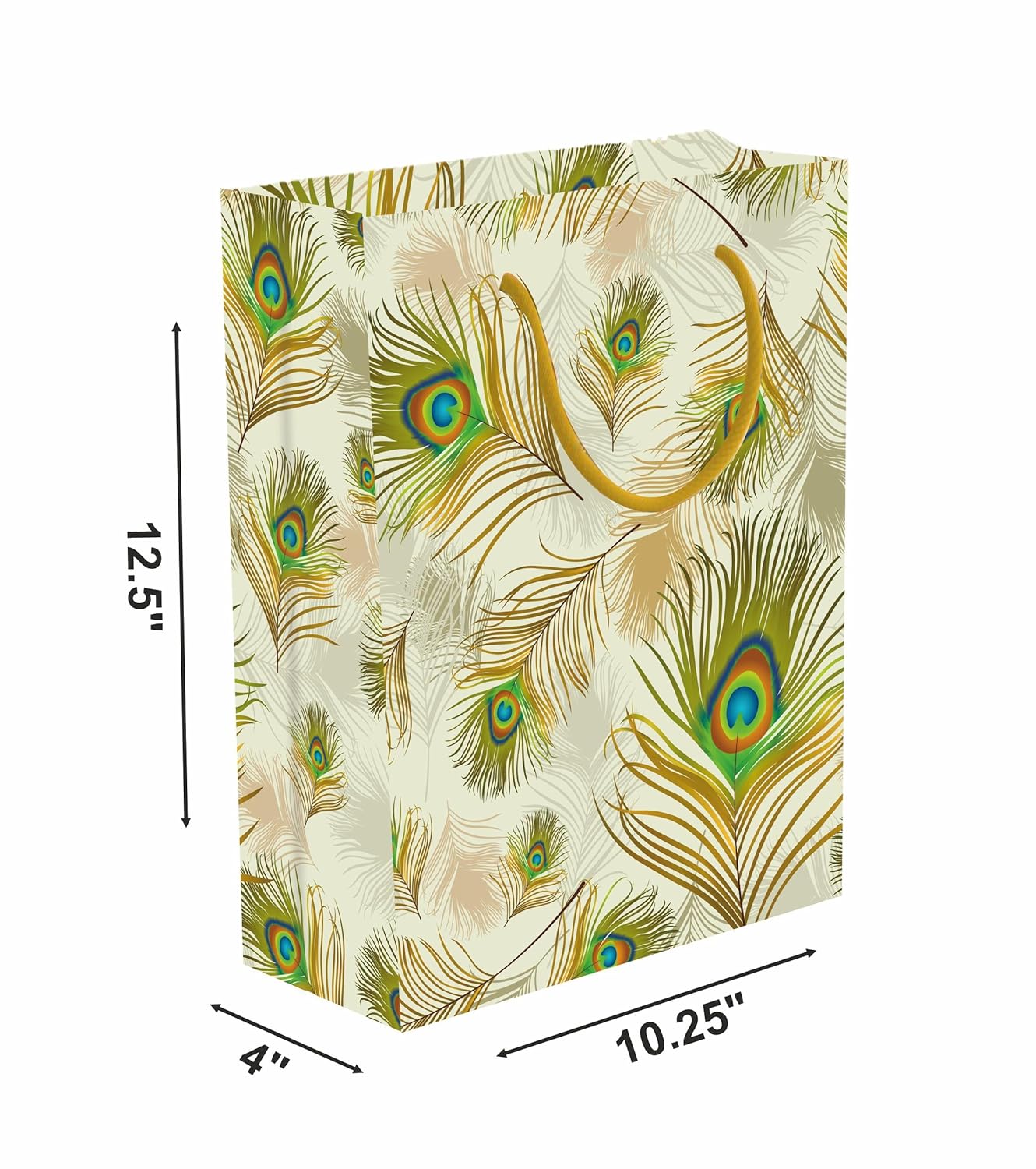 Premium 200 GSM Matt Lamination Mor Pankh Paper Gift Bags, Ideal for Birthday Return Gifts, Wedding Gifts, & Gifting on Special Occasions (Size: 12.5 x 10.25 x 4 inch) - 5 view 2