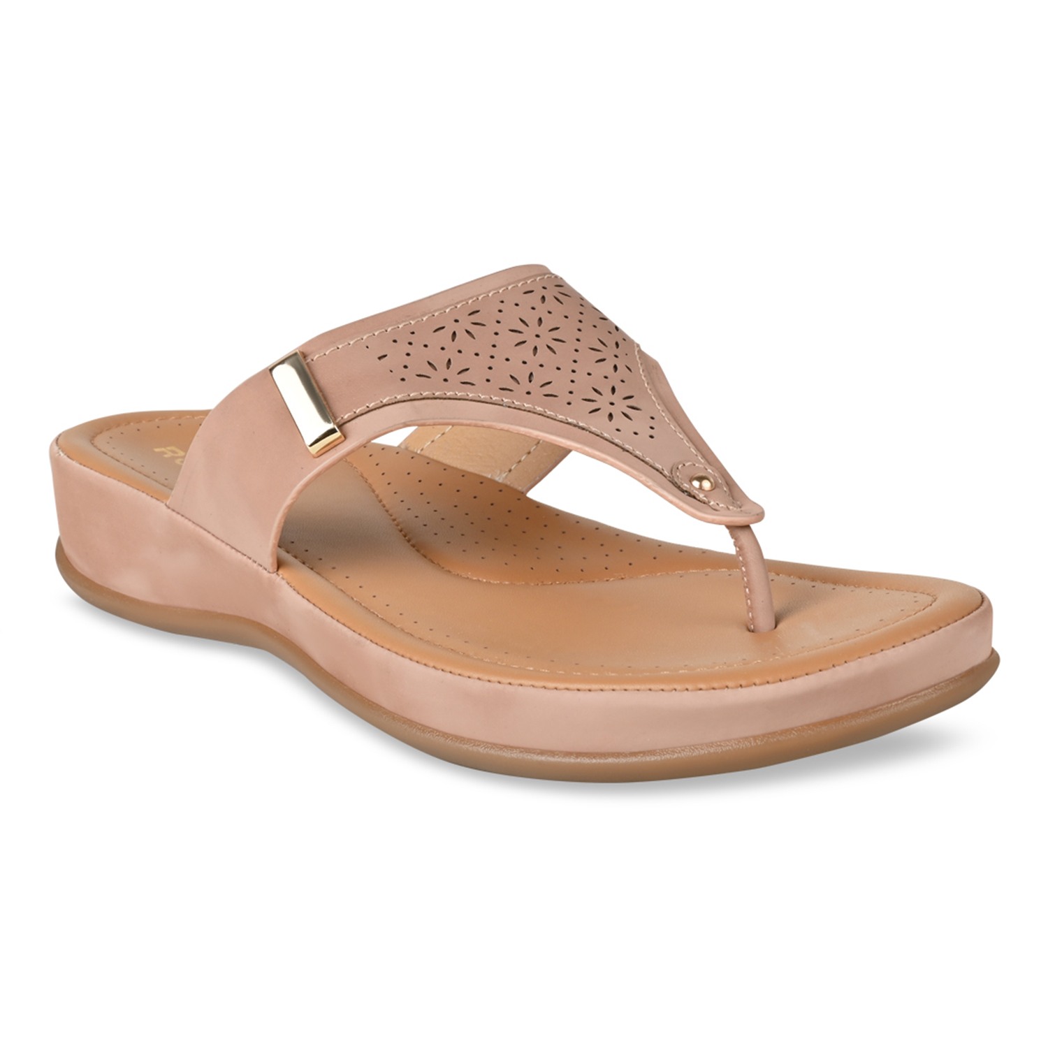 Pink Women Laser Cut Comfort Flats view 2