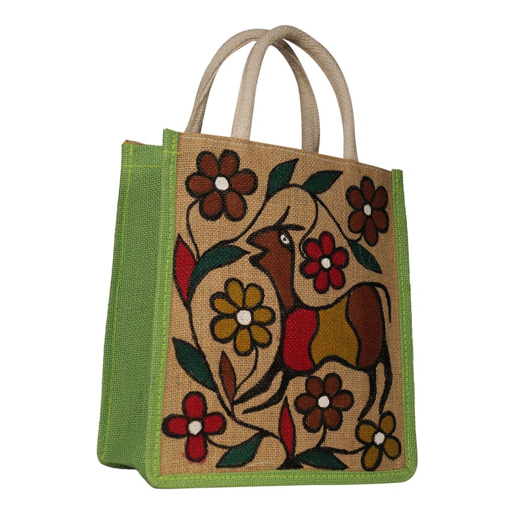Jharcraft Jute Bag With Sohrai (BG00693) view 2