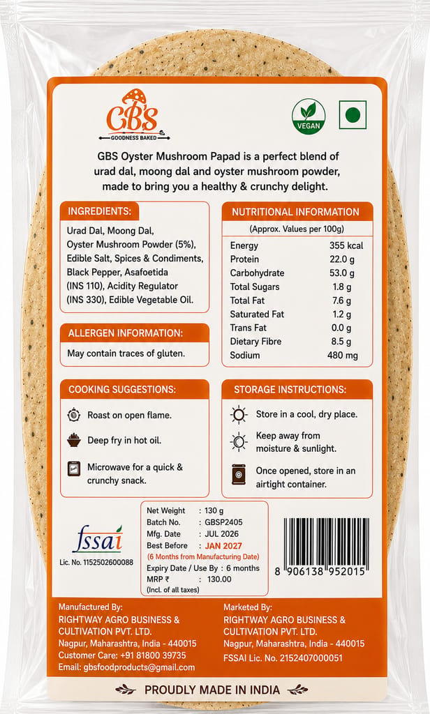 Oyster Mushroom Papad view 2