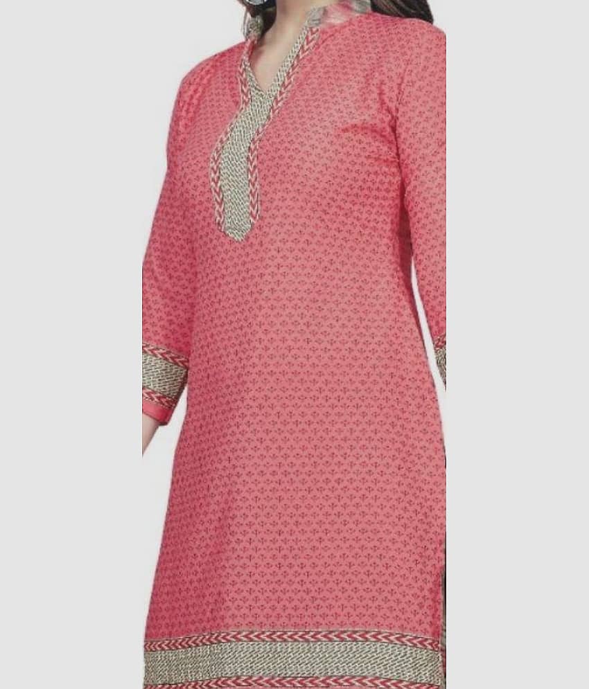 Kkrish Unstitched Crepe Self Design Dress Material - Red ( Pack of 1 ) view 2