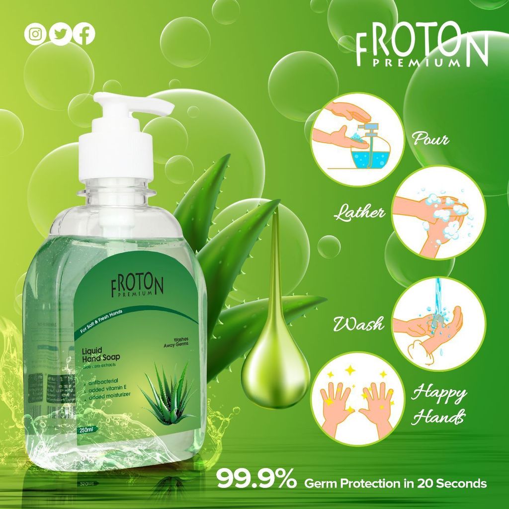 Froton Handwash Gel Aloevera & Rose 250ml Pack of 2 view 2