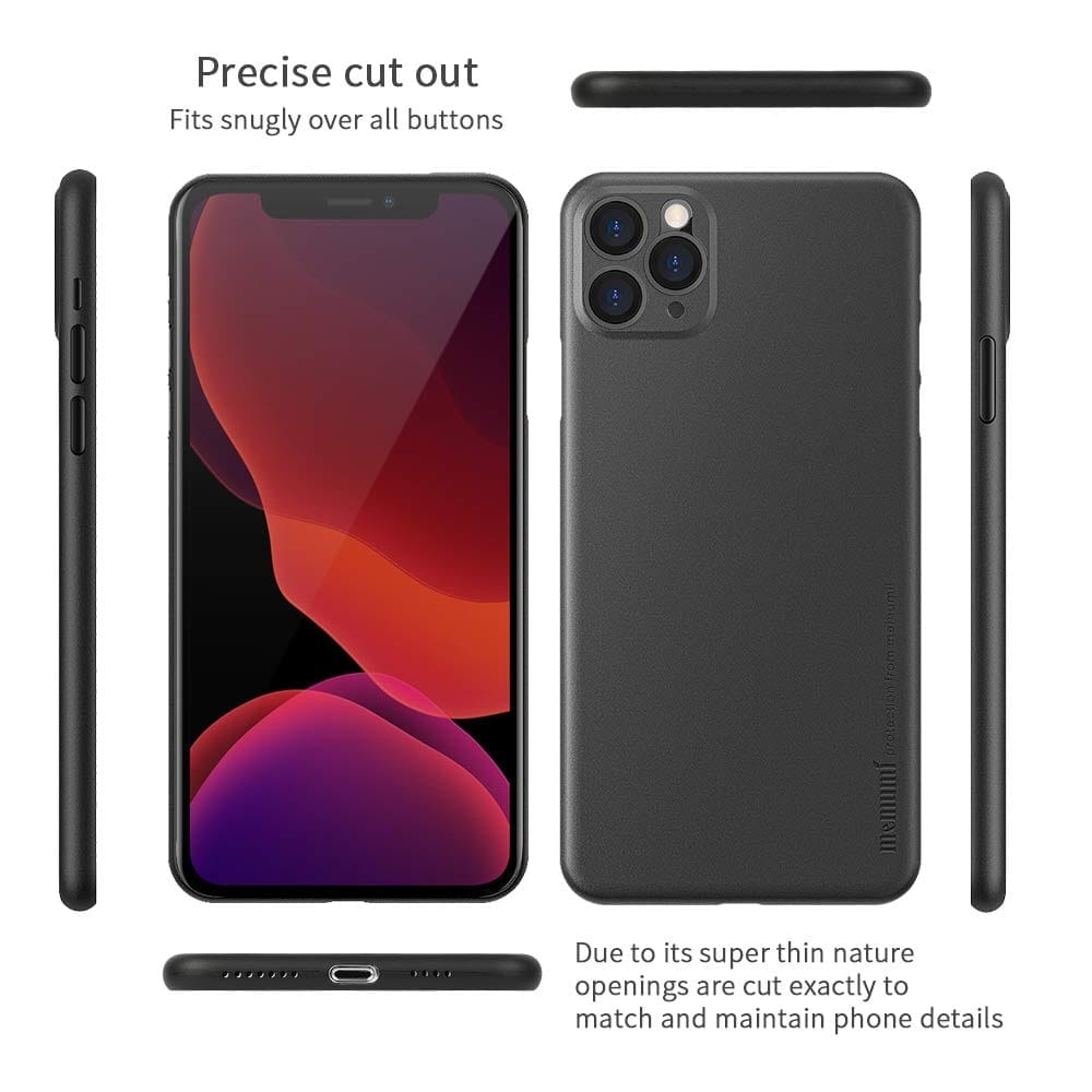 Memumi Slim Series Ultra Thin Back Cover for Apple iPhone 11 Pro Max 0.3 mm Thin, Black - (6.5") view 2