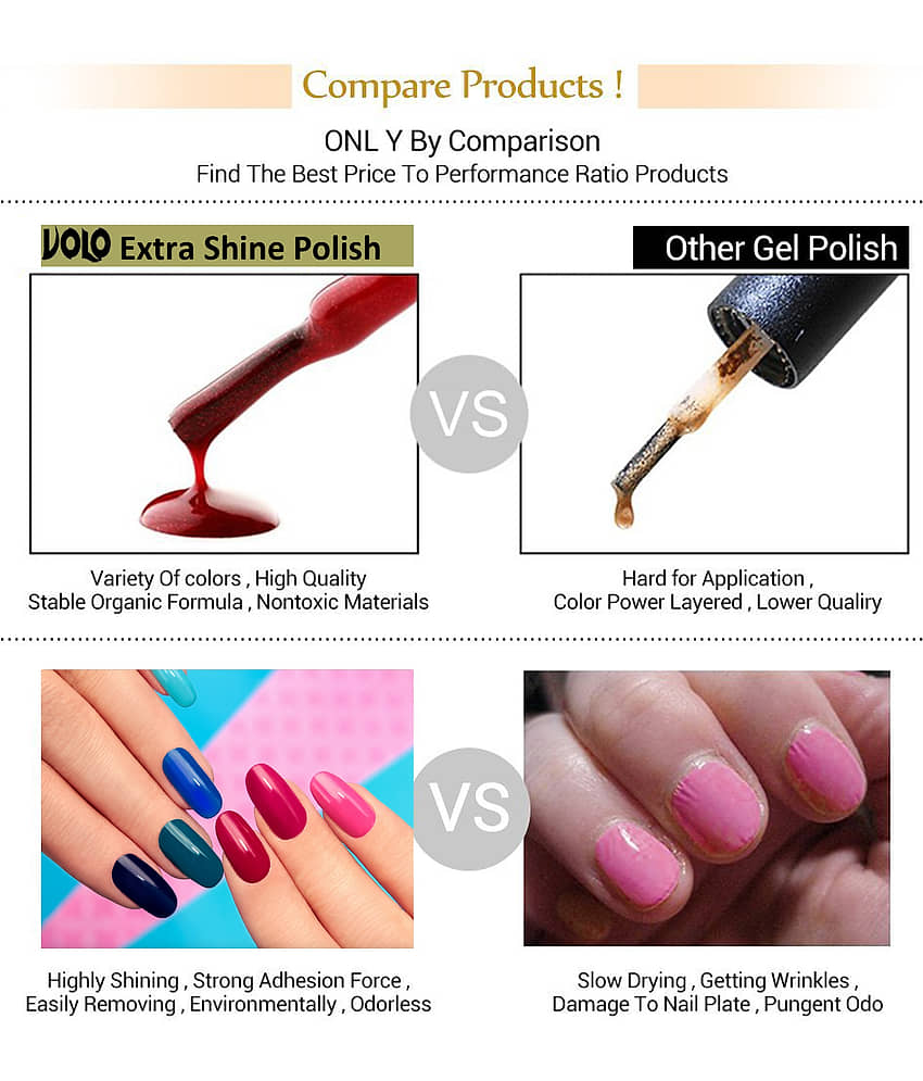 VOLO High-Shine Long Lasting Non Toxic Nail Polish Professional Multi Glossy Pack of 8 79 mL view 2