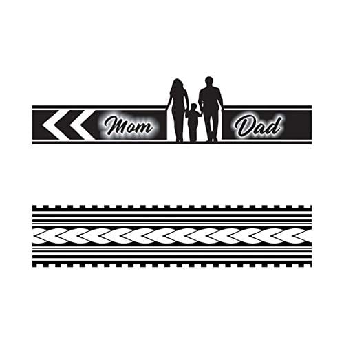 Voorkoms Mom Dad Hand Band & Tribal Temporary tattoo Design Round Shape Waterproof for Boy view 2