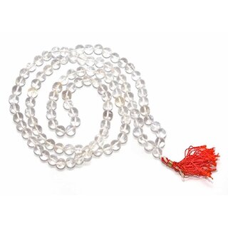 Original Sphatik (Quartz Crystal) Mala Roasary 108+1 Bead 7-8mm.