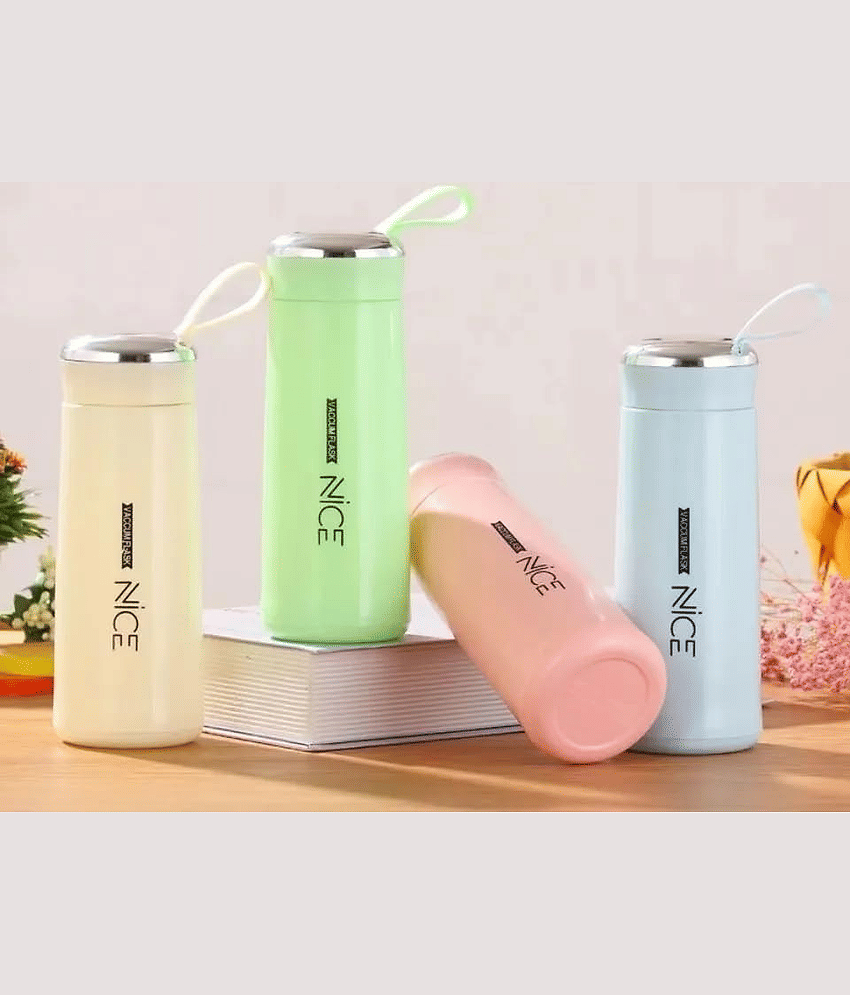 sakimo Nice Water Bottle Multicolor Glass Water Bottle 400 mL ( Set of 1 ) view 2