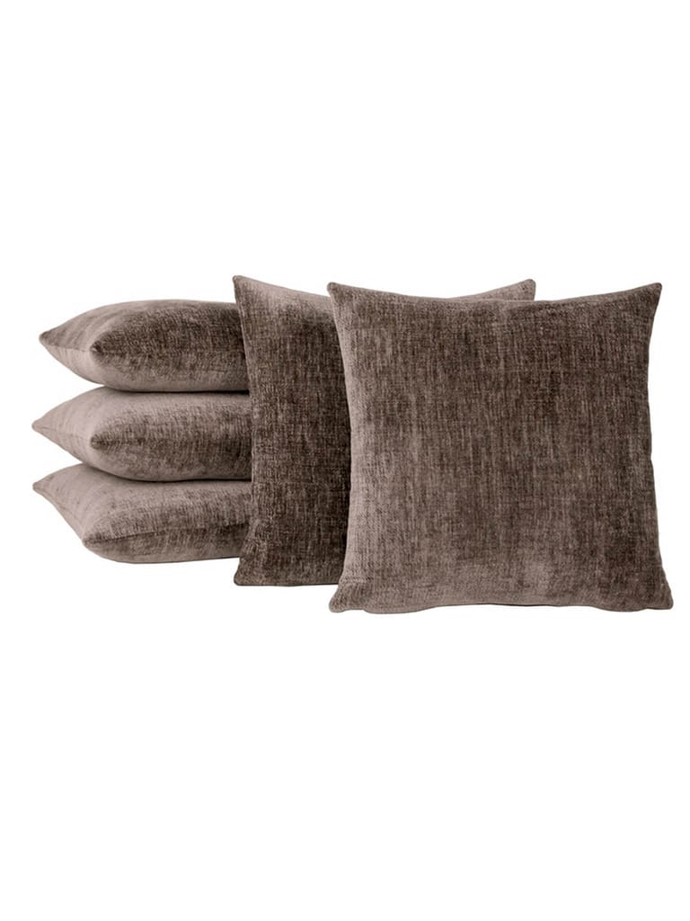 DDecor 100% Premium Cotton Set Of 5 Cushion Cover (40 CM X 40 CM) Plain | Soft & Comfortable | Perfect for Everyday Bedroom Use view 2