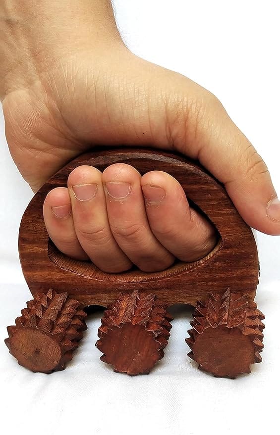 ECOCASK Wooden Hand & Foot Massager Roller | Acupressure Therapy Tool for Pain Relief | Eco-Friendly Body Massage Roller view 2