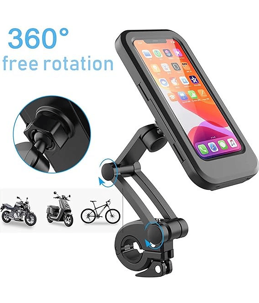 sakimo Phone Holder for Bike Outdoor Waterproof Phone Mount with Aluminum Alloy Installation Base Anti-Glare Touch-Screen Design 360 ° Rotatable Phone Holder view 2