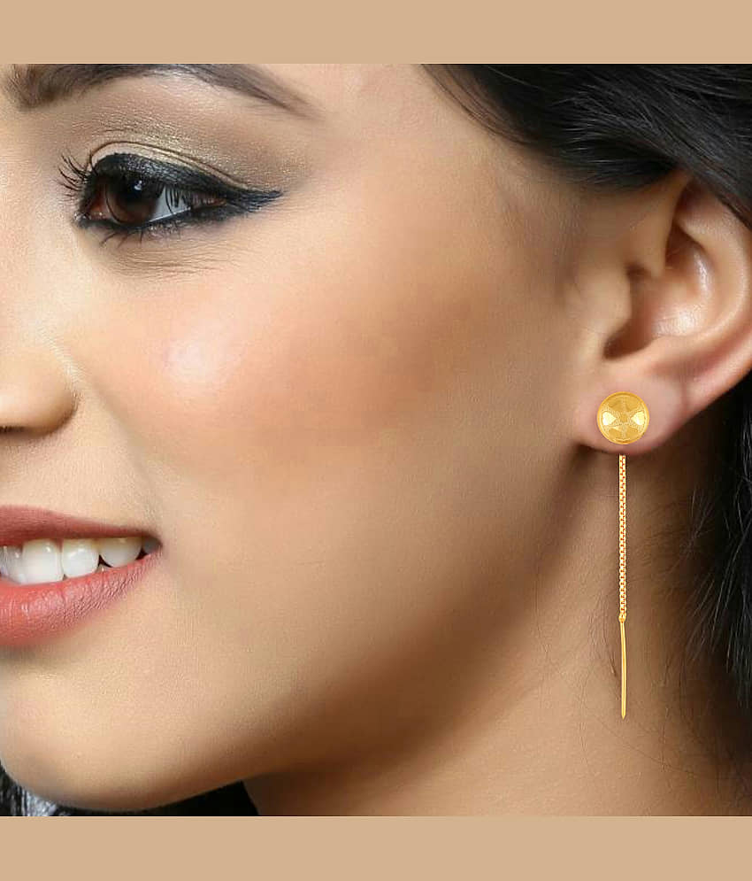 VIVASTRI Golden Threader Earrings ( Pack of 1 ) view 2