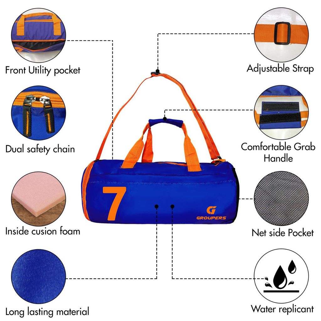 GROUPERS Stylish Bag for Gym & Travel | Multipurpose Sports Bag with Adjustable Shoulder Strap view 2