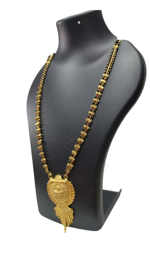 Gold Plated Traditional Marathi Mangalsutra Necklace for Women view 2