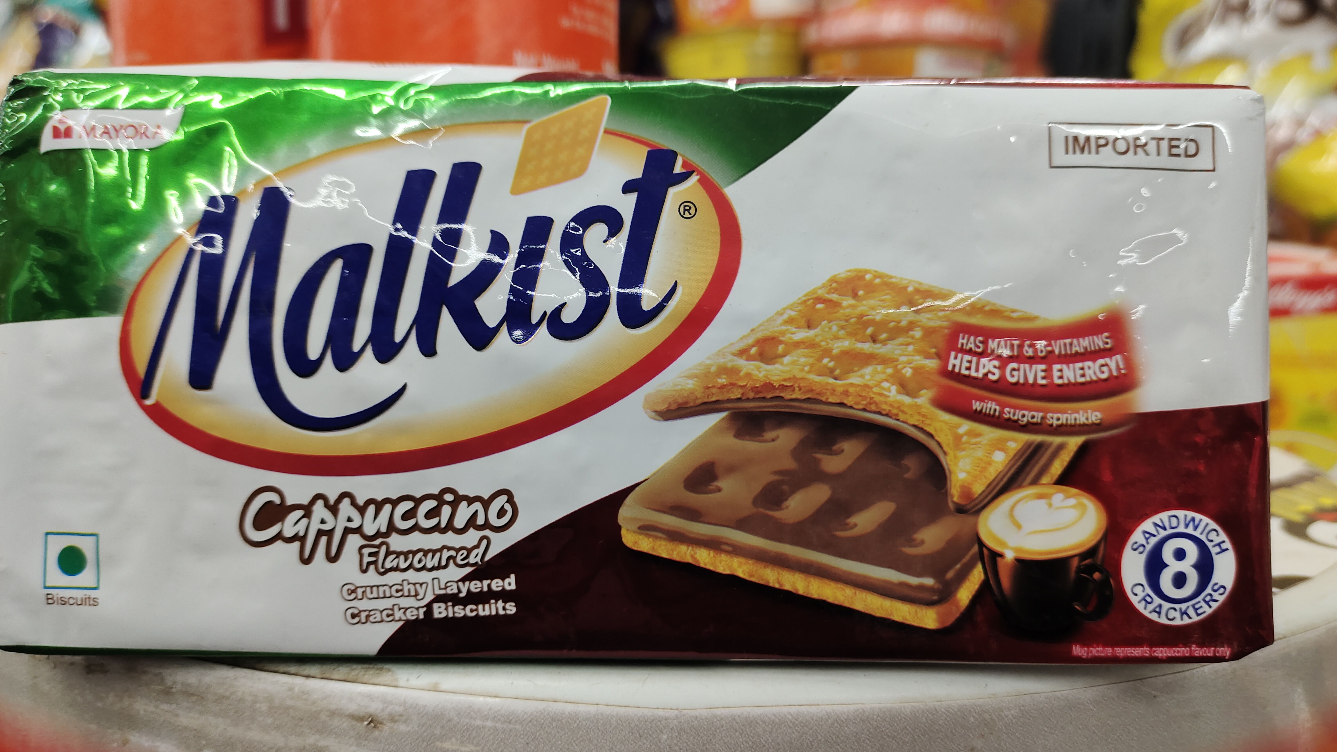 Malkist cappuccino flavoured crunchy layered cracker biscuits