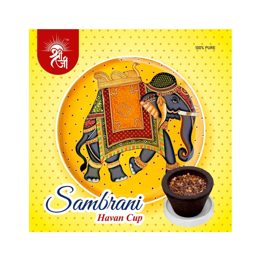 Shri Shriji Flam Sambrani Havan Cup � Pure Guggul Fragrance � Aromatic Peace Dhoop for Pooja, Meditation, & Spiritual Use � Pack of 3 � Traditional Natural Resin Cup view 2