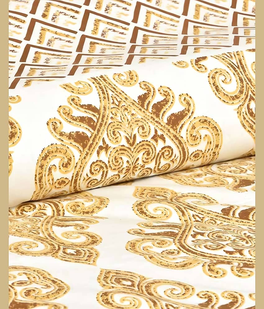 Bombay Spreads Cotton 1 Double King Bedsheet with 2 Pillow Covers ( Mustard ) view 2