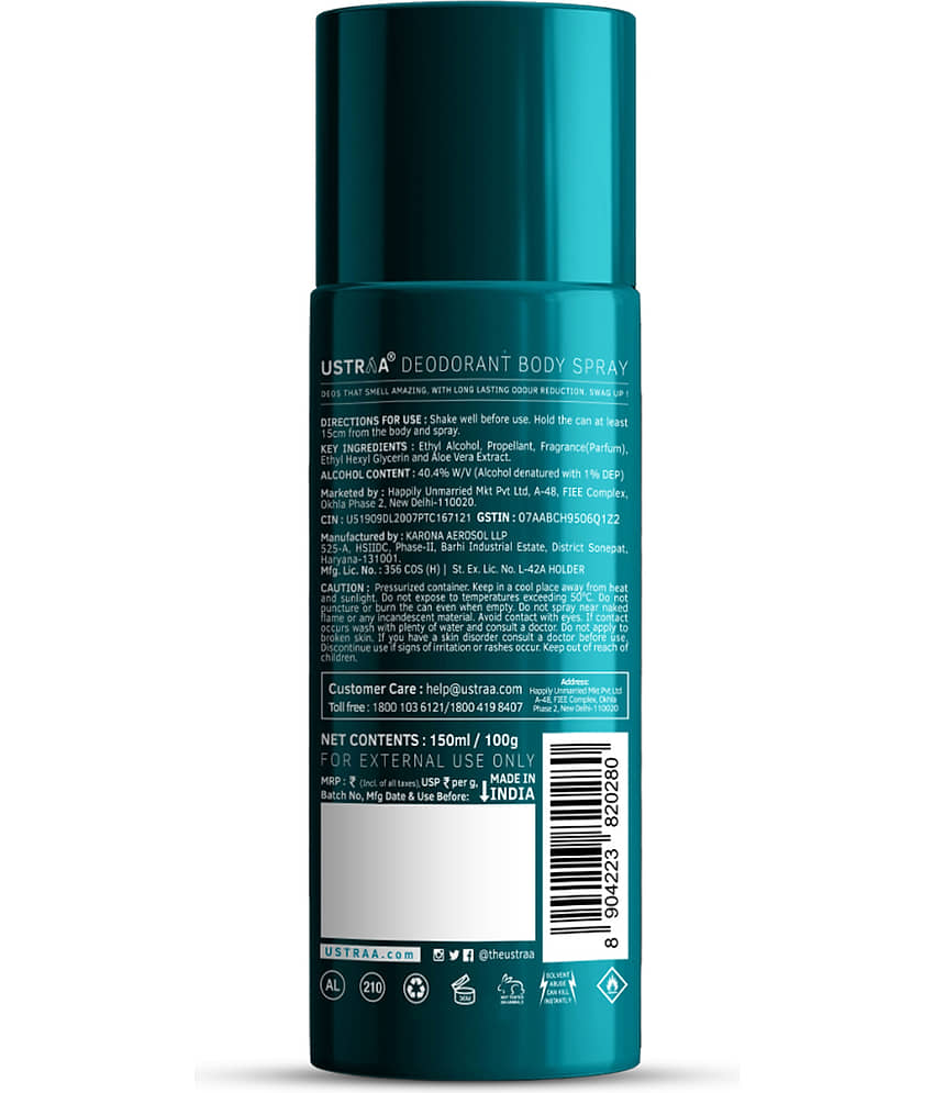 Ustraa - AQUA Deodorant 450ml - Pack of 3 view 2