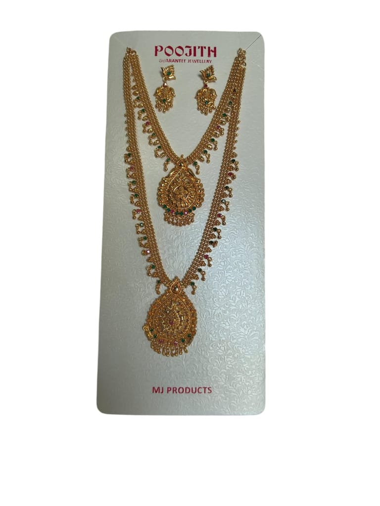 **Traditional Indian Gold Plated Lakshmi Pendant Necklace Set with Earrings for Women view 2