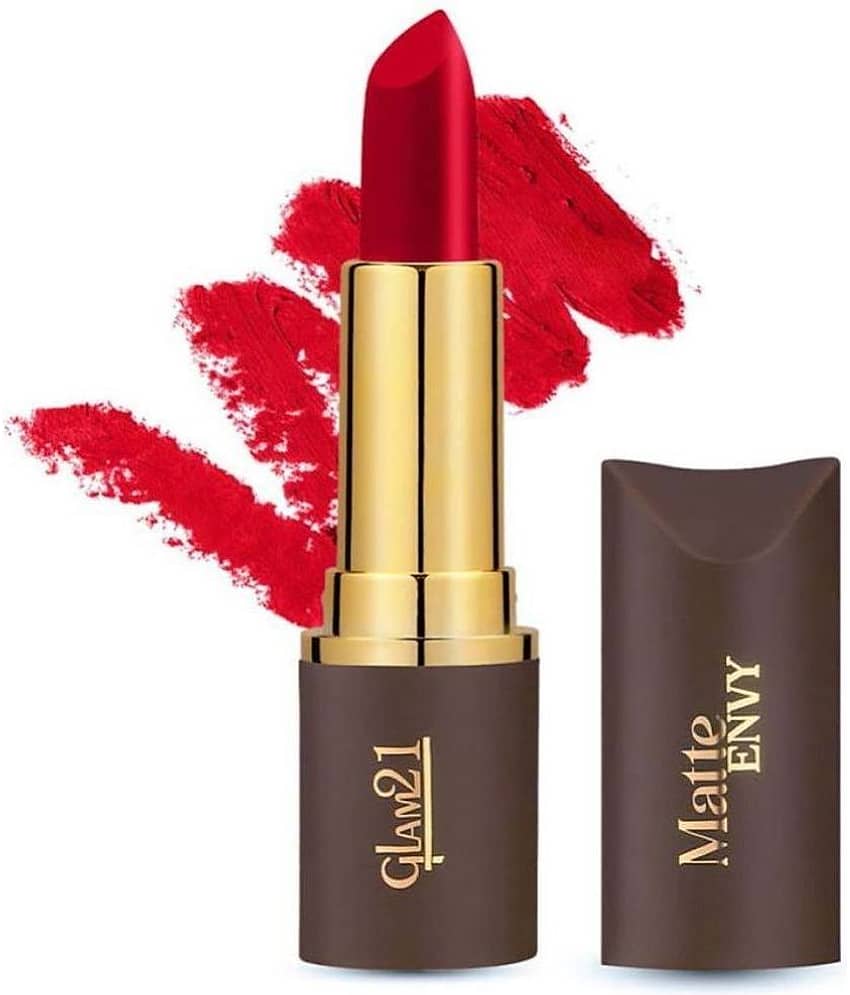 Glam21 Matte Envy Lipstick With Longlasting 24 Intense Colours & Creamy Texture 3.5gm Red Merlot-03 view 2