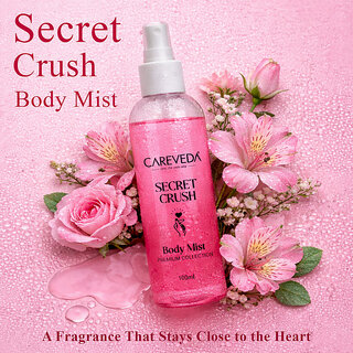 Careveda Secret Crush Body Mist 100Ml | Long Lasting Fruity Floral Fragrance | Refreshing Perfume Spray For Women | Premium Collection | 100Ml view 2
