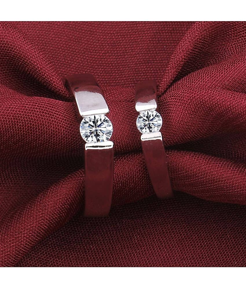 Some One Speical Couple Ring Set For Valentines Gifts Adjustable Silver Plated Couple Ring For Women And Men view 2