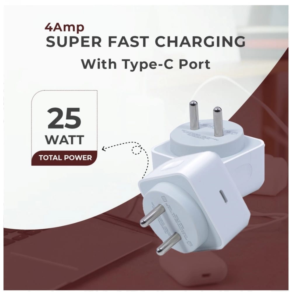 Generic VOXEL 25 Watt ' C ' Port PD Charger AB Plastic (White) view 2