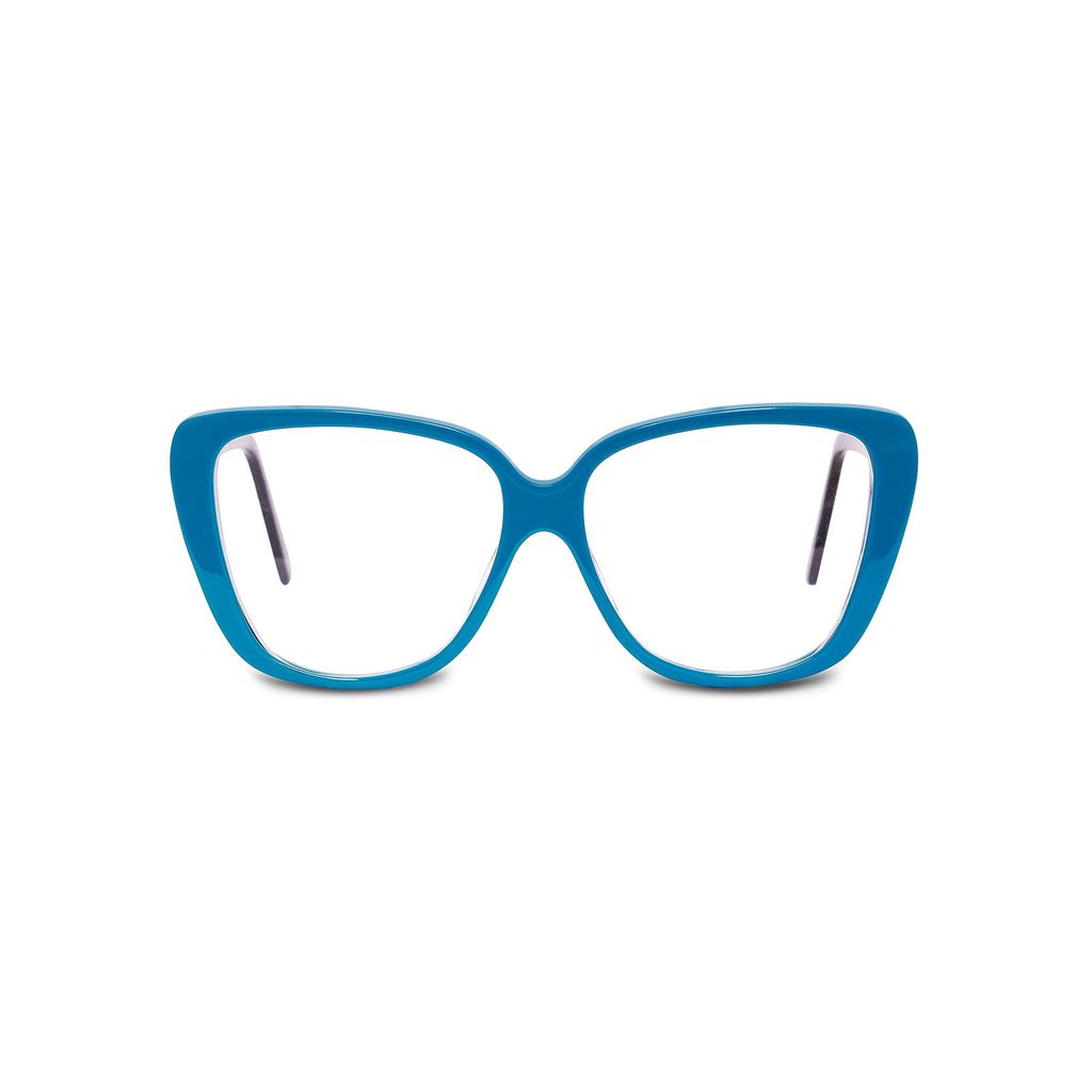 Eyenaks Cat-Eye Acetate Zero Power Frame for Women/Girls (Blue) view 2