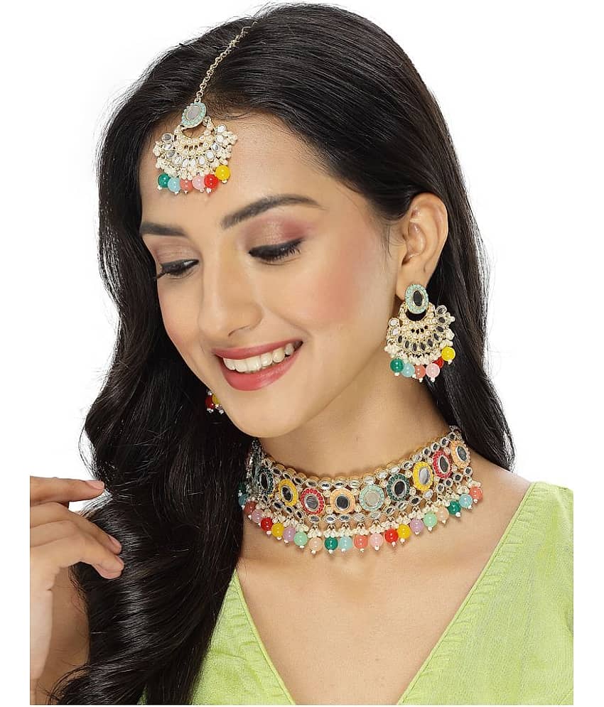 Sukkhi Multi Color Alloy Necklace Set ( Pack of 1 ) view 2