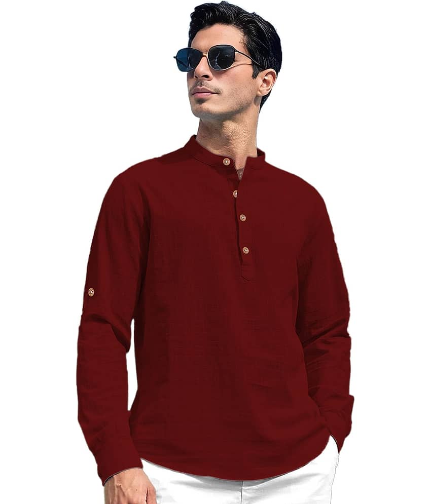 Vida Loca Turquoise Cotton Blend Men's Shirt Style Kurta ( Pack of 1 ) view 2