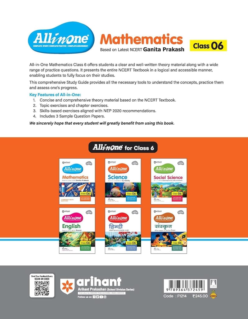 Arihant All In One Mathematics Class 6 Based on the latest NCERT Ganita Prakash-allmath6 [Paperback] [Oct 30, 2024] Arihant view 2