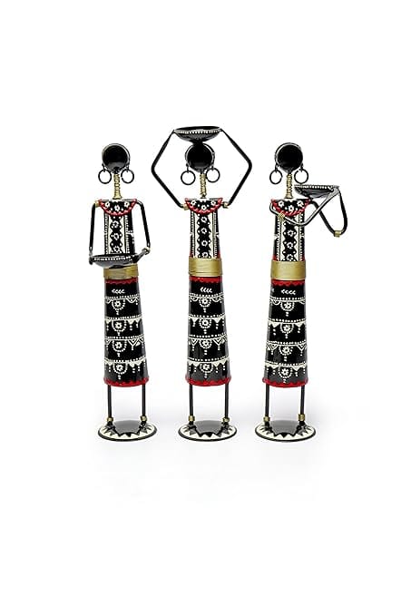 RUPESH KUMAR JANGID The Black Swan Hand Metal Centre Metal Narega Doll Decorative/Tea Light Holder(Set of 3) view 2