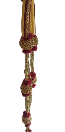 Golden Decorative Garland with Intricate Beadwork view 2