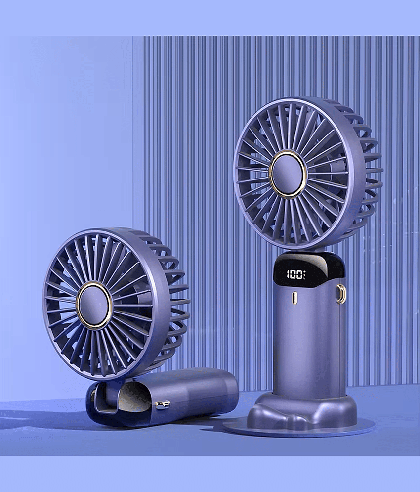 CHARKEE USB Fan Assorted Pack of Pack of 1 Rechargeable Mini Portable Digital Hand Fan