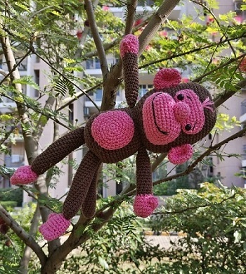 The Funny Monkey Crochet Toy view 2