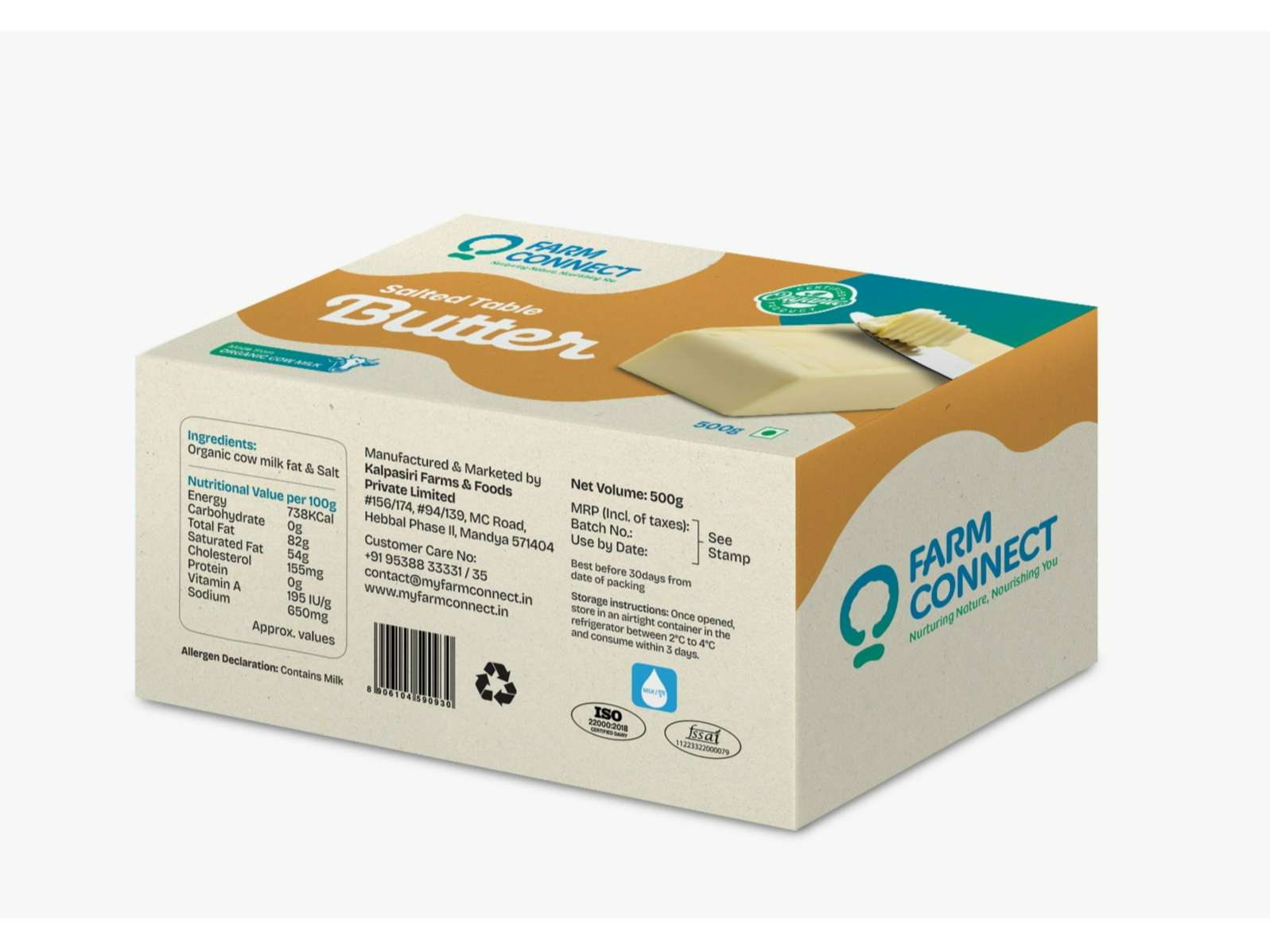 Organic Table Butter (Salted) - 500g view 2