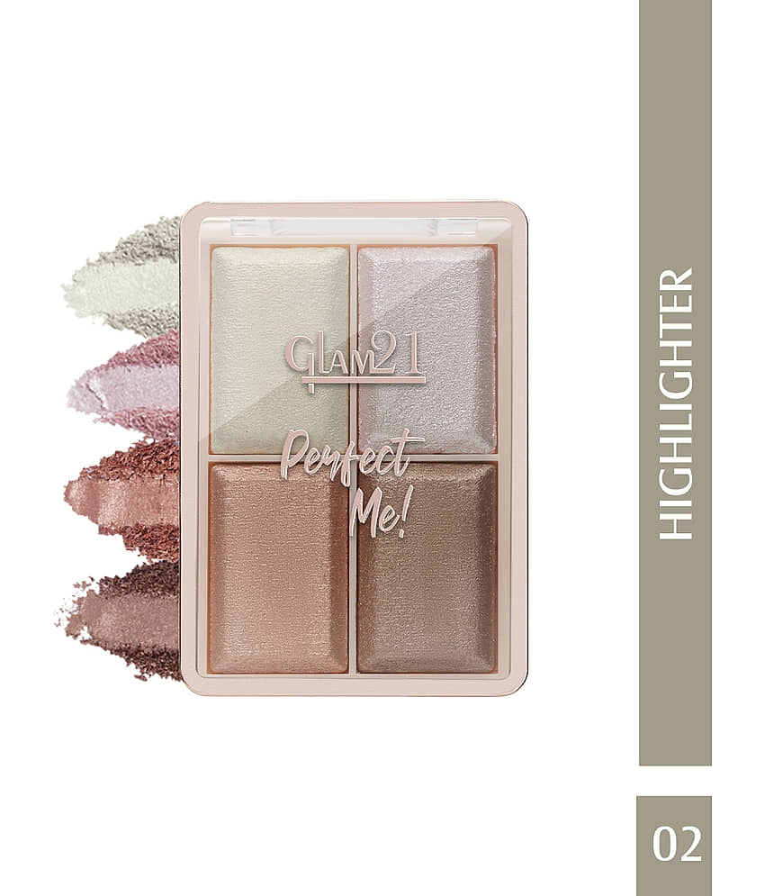 Glam21 Perfect Me! Highlighter Palette Blusher Weightless Longlasting Glow Face Kit 6g Shade-04 view 2