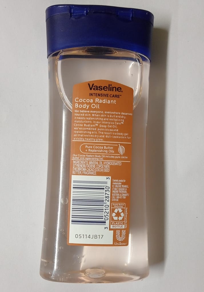Luxurious Hydration Vaseline Intensive Care Cocoa Radiant Body Oil with Pure Cocoa Butter Gel Oil – Deep Moisture & Glowing Skin view 2
