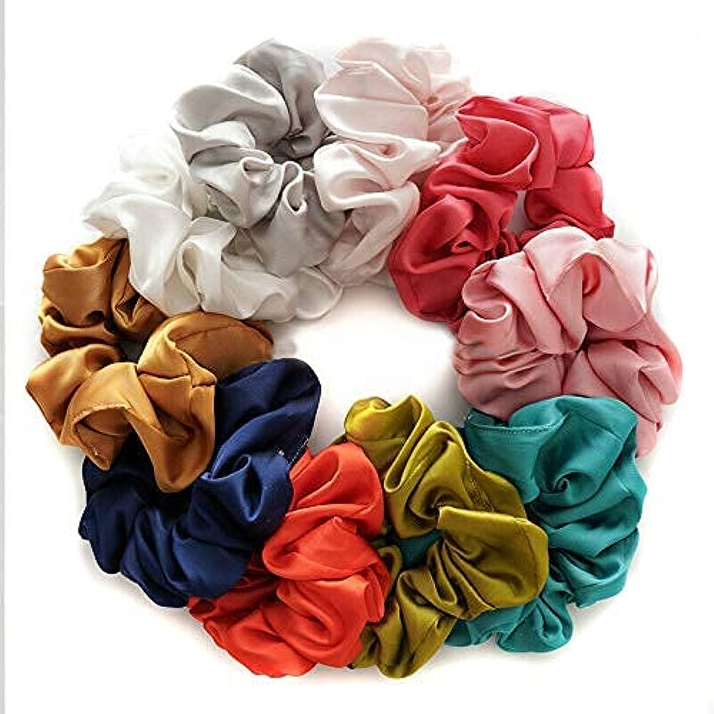4 Pieces Satin Scrunchies for Hair, Soft Hair Bands Ponytail Holder for Women Girls view 2