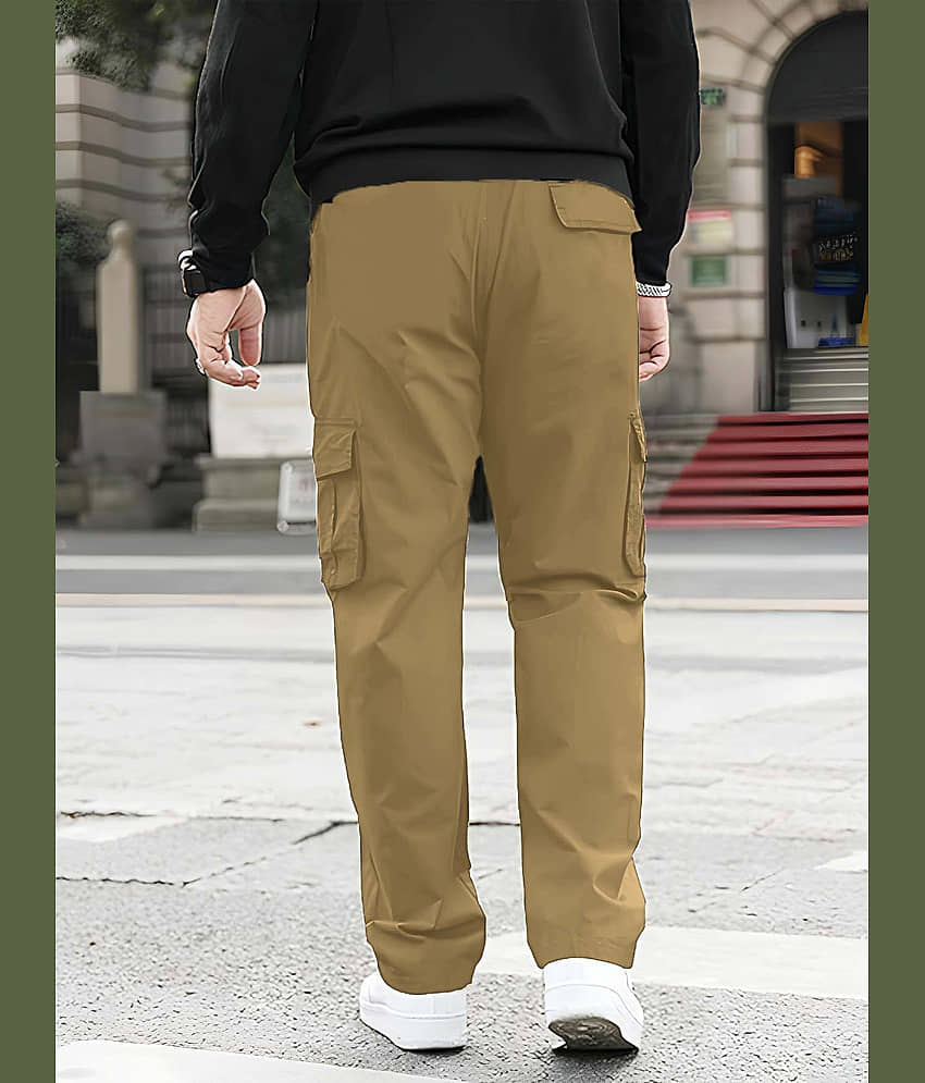 Reoutlook Regular Flat Men's Cargos - Khaki ( Pack of 1 ) view 2