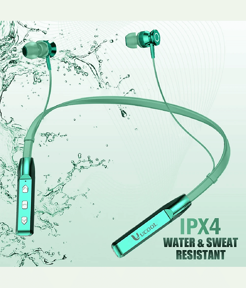 UCOOL Wireless Neckband Green In-the-ear Bluetooth Headset with Upto 30h Talktime Noise Cancellation - Green view 2