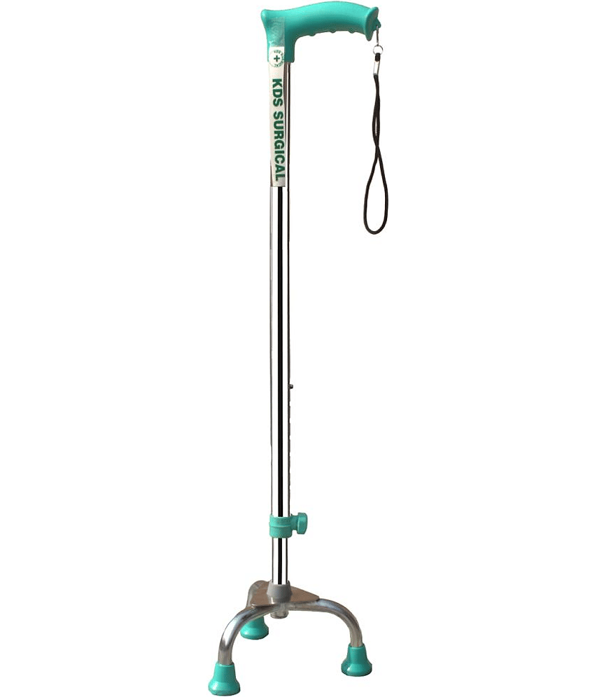 KDS SURGICAL 3 Leg C Green Dori Chrome Height Adjustable Steel Walking Sticks