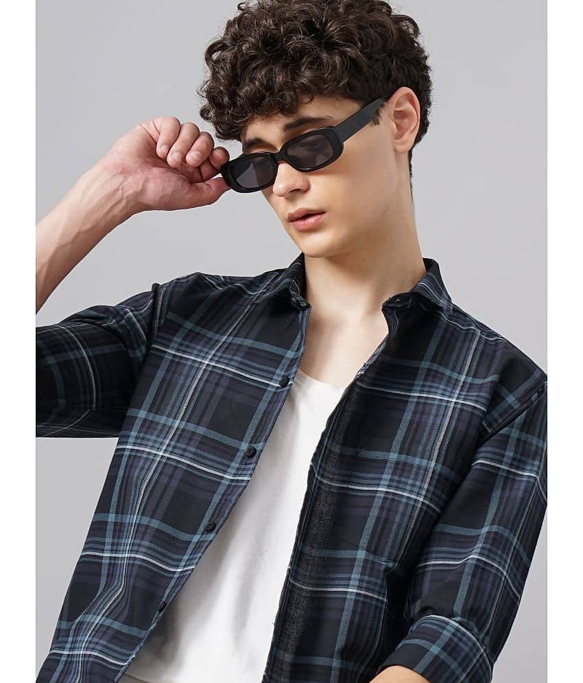 Paul Street 100% Cotton Slim Fit Checks Full Sleeves Men's Casual Shirt - Brown ( Pack of 1 ) view 2