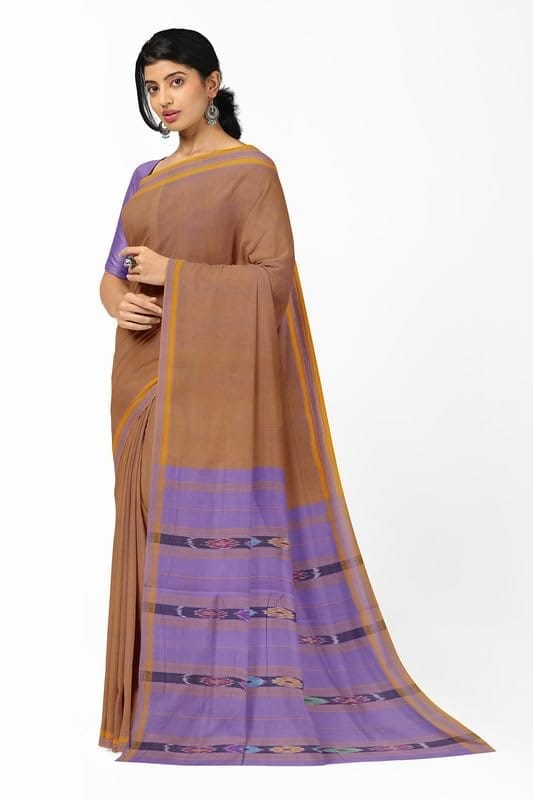 APCO Handloom (A Andhra Pradesh Govt Emporium)- Women's Traditional Pure Handloom Bandar/Polavaram Brown Saree Cotton Saree | PBS0012 view 2