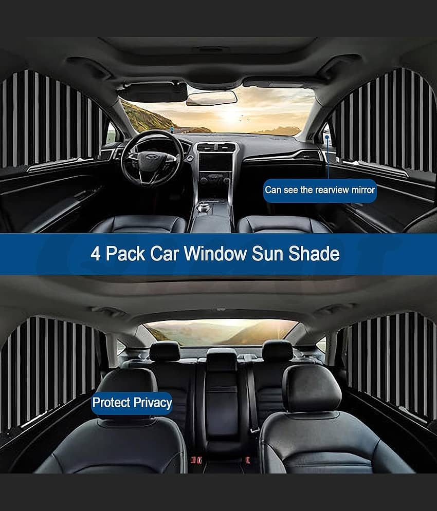 RAMDEV ENTERPRISE Universal Fit Magnetic Car Side Window Privacy Sunshade, Car Sun Shade Side Window, Magnet Pleated Curtains for Car Window, Removable Car Window Curtains (4PCS). view 2