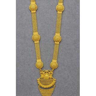 Exquisite Gold-Tone Ethnic Necklace for Weddings and Festive Occasions view 2