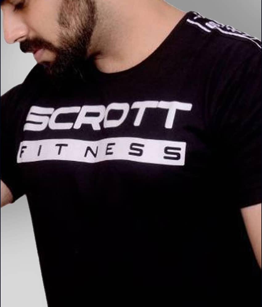 Scrott Merchandise Pack of 1 Cotton Slim Fit Men's T-Shirt ( Black ) view 2