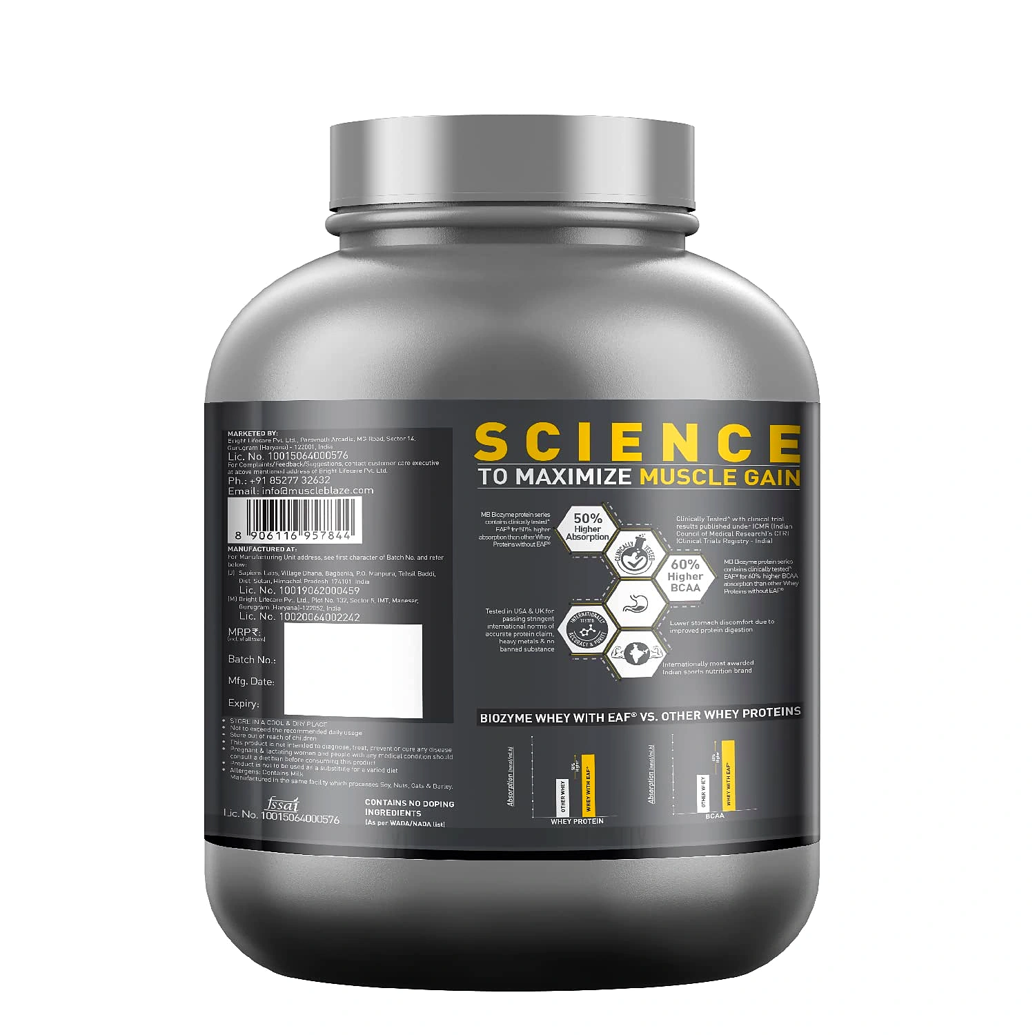 MuscleBlaze Biozyme Performance Whey Protein (2 kg / 4.4 lb) (Flavour - BLUE TOKAI COFFEE) by Total Sporting And Fitness Solutions Pvt Ltd view 2