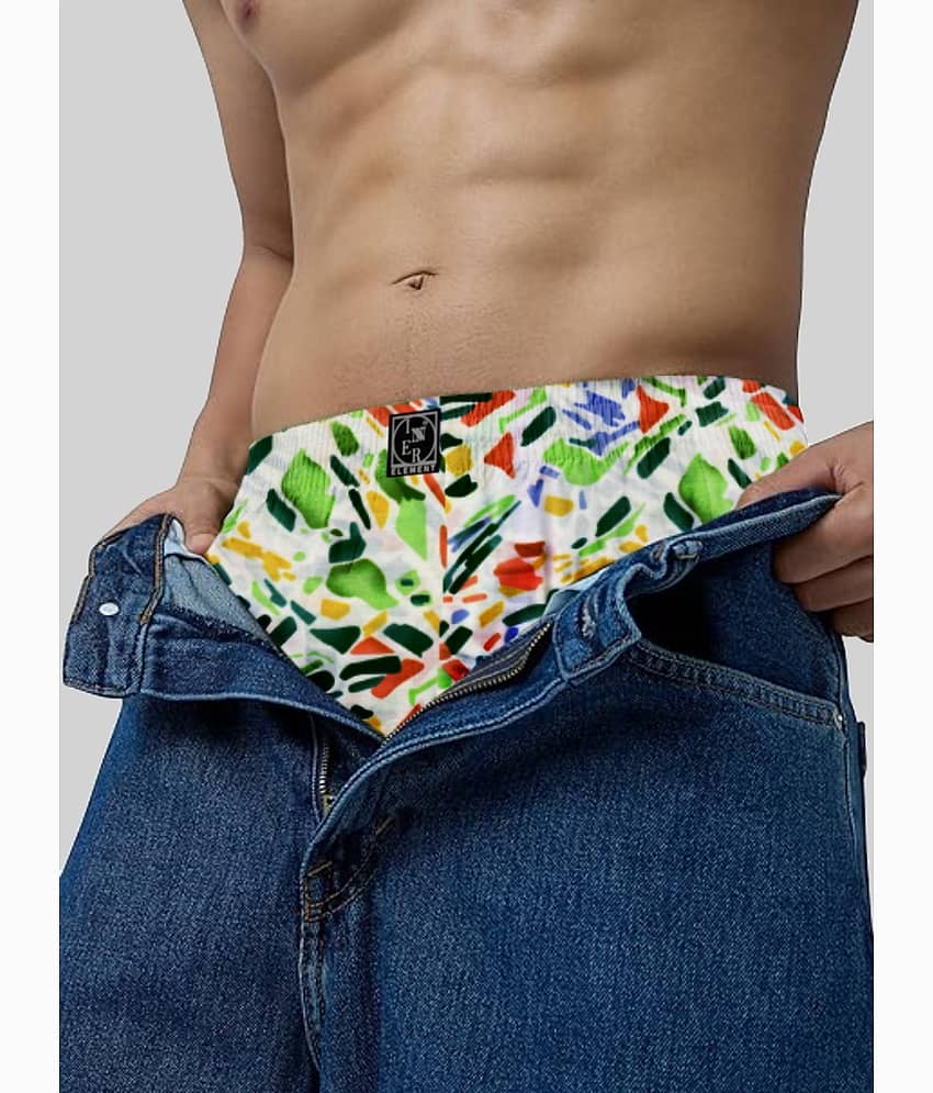 Inner Element Pack of 1 Cotton Boxers For Men's ( White ) view 2